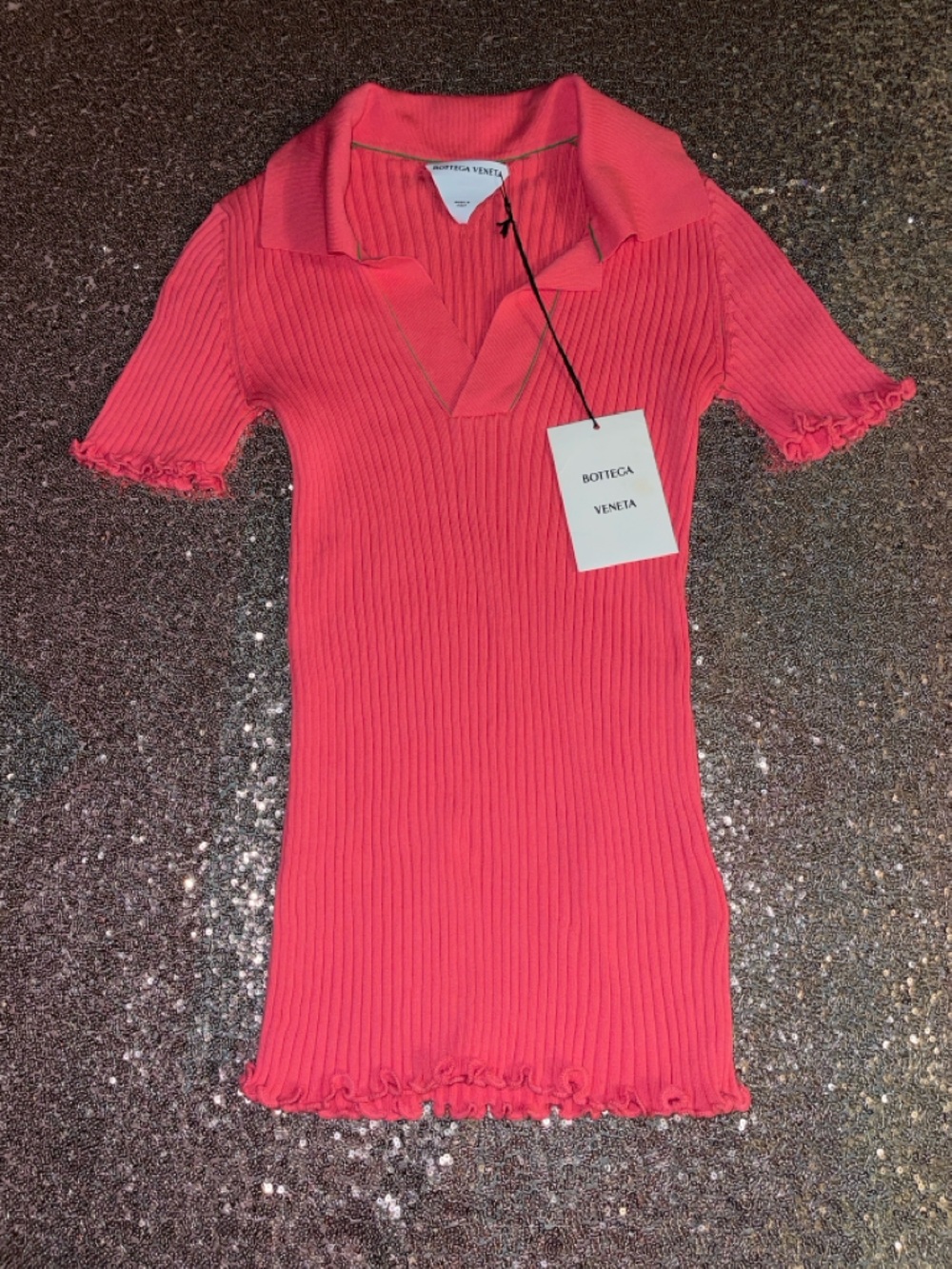 Bottega Veneta Coral Pink Ribbed Sweater